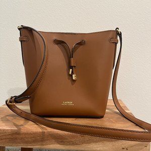 Lauren by Ralph Lauren Leather Crossbody Bucket Bag